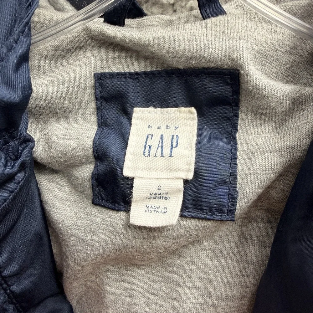 GAP Jacket Toddler Boys Size 2T Navy Blue Jersey-Lined Windbreaker Jacket 2T
